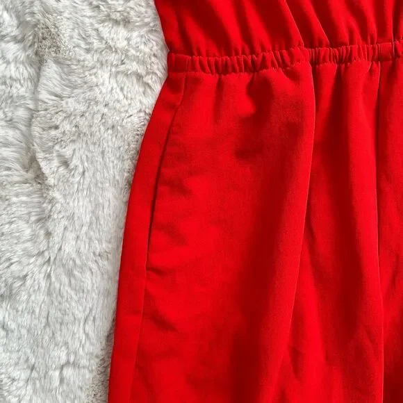 PINKO Daitarn Fluid Crepe Jumpsuit Red Size 2 US - Picture 4 of 11